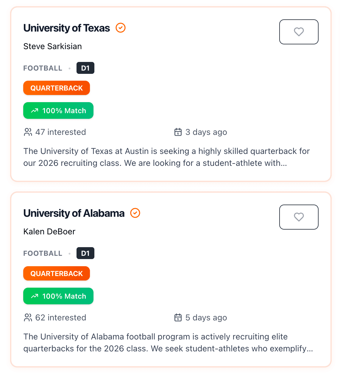 Recruitment board showing available opportunities
