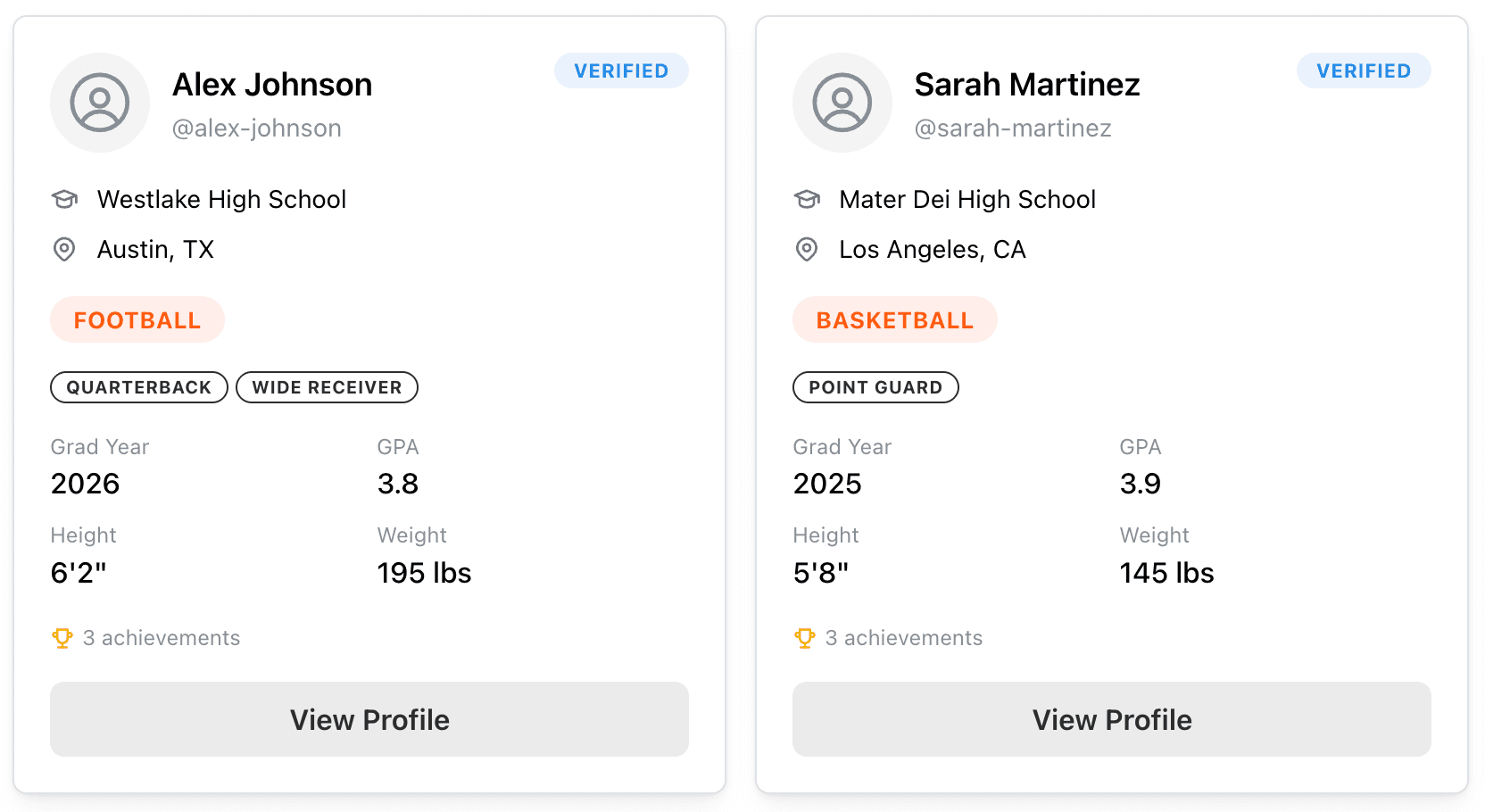Coach search dashboard for finding athletes